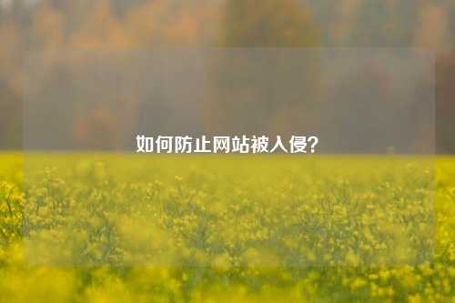 如何防止网站被入侵？