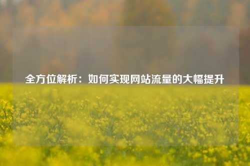 全方位解析：如何实现网站流量的大幅提升