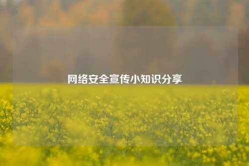 网络安全宣传小知识分享
