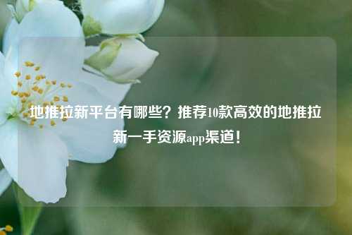地推拉新平台有哪些？推荐10款高效的地推拉新一手资源app渠道！