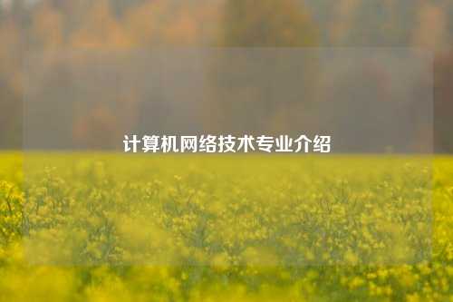 计算机网络技术专业介绍