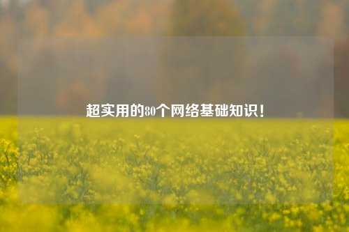 超实用的80个网络基础知识！