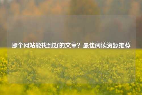 哪个网站能找到好的文章？最佳阅读资源推荐
