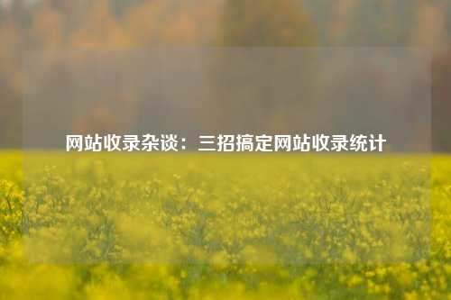 网站收录杂谈：三招搞定网站收录统计