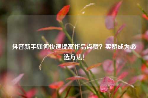 抖音新手如何快速提高作品点赞？买赞成为必选方法！