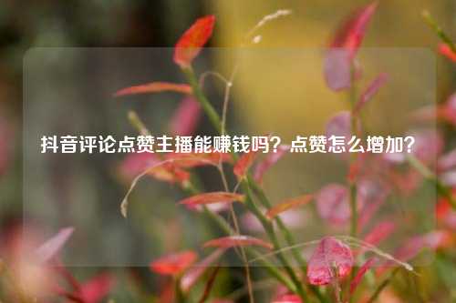 抖音评论点赞主播能赚钱吗？点赞怎么增加？