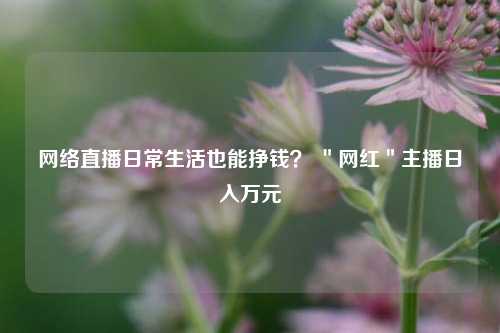 网络直播日常生活也能挣钱？ ＂网红＂主播日入万元