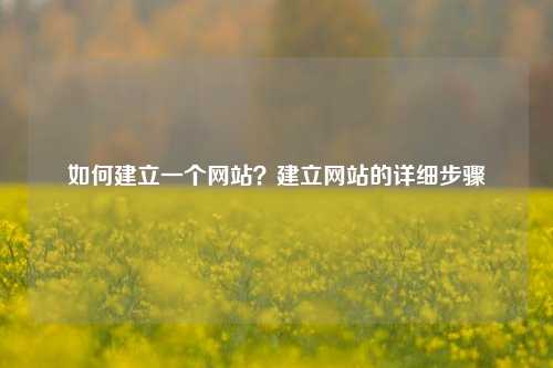 如何建立一个网站？建立网站的详细步骤