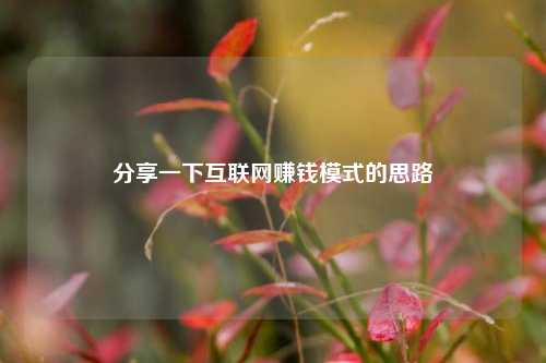 分享一下互联网赚钱模式的思路