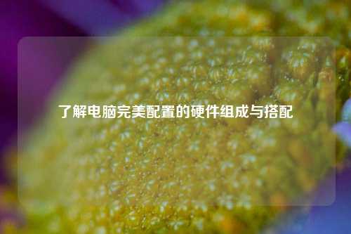 了解电脑完美配置的硬件组成与搭配