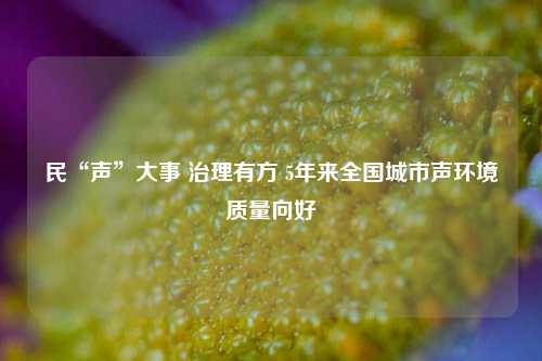 民“声”大事 治理有方 5年来全国城市声环境质量向好