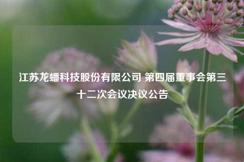 江苏龙蟠科技股份有限公司 第四届董事会第三十二次会议决议公告