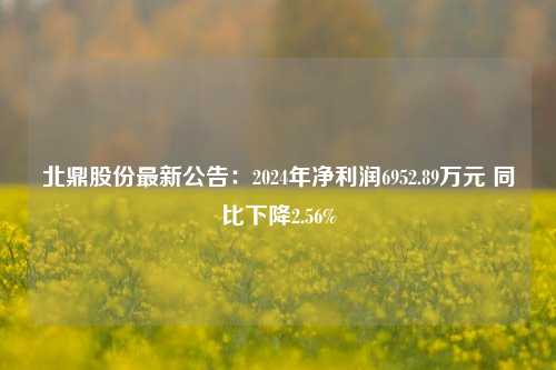 北鼎股份最新公告：2024年净利润6952.89万元 同比下降2.56%