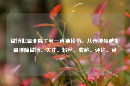 微博批量删除工具一直被模仿，从未被超越批量删除微博、关注、粉丝、收藏、评论、赞