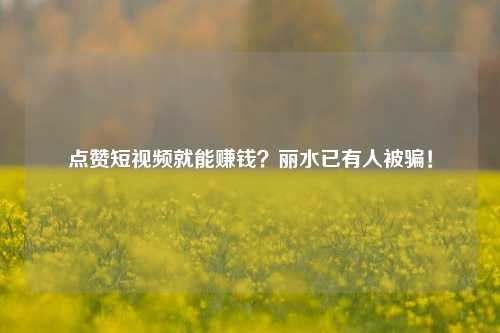 点赞短视频就能赚钱？丽水已有人被骗！