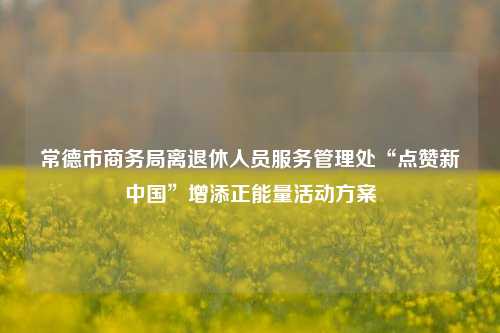 常德市商务局离退休人员服务管理处“点赞新中国”增添正能量活动方案