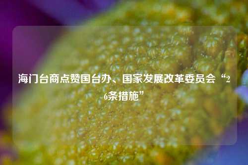 海门台商点赞国台办、国家发展改革委员会“26条措施”