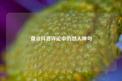 盘点抖音评论中的怼人神句